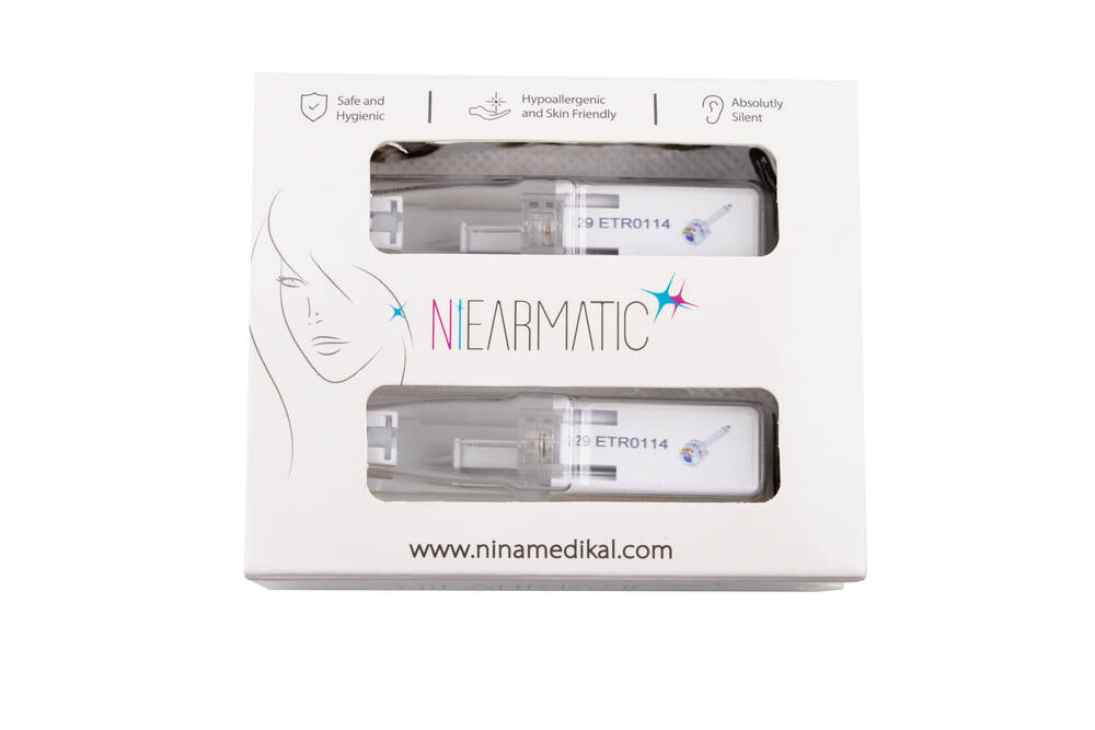 Niearmatic Medical Plastik Birthstar Rock Crystal Regular Kulak Delme Küpesi 4mm